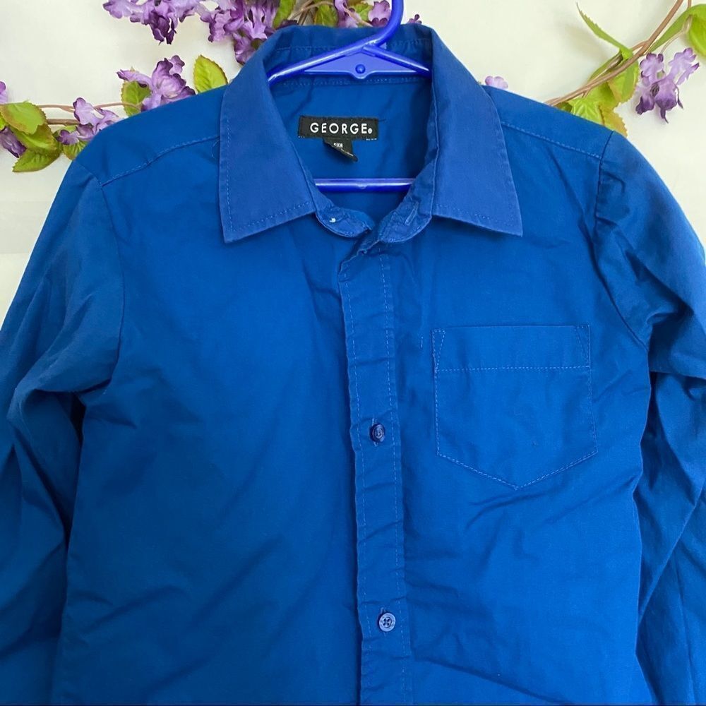 GEORGE Royal Blue Long Sleeve Button - Picture 5 of 7